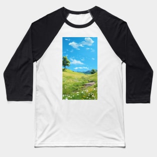 grassy hillside surrounded by dense vegetation Baseball T-Shirt